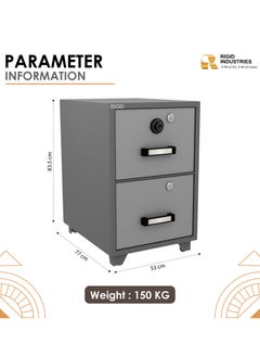 RIGID Fire Resistant Steel Safe with Two Drawers & Combination Lock  - Image 2
