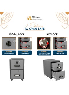RIGID Fire Resistant Steel Safe with Two Drawers & Combination Lock  - Image 3