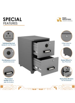 RIGID Fire Resistant Steel Safe with Two Drawers & Combination Lock  - Image 4