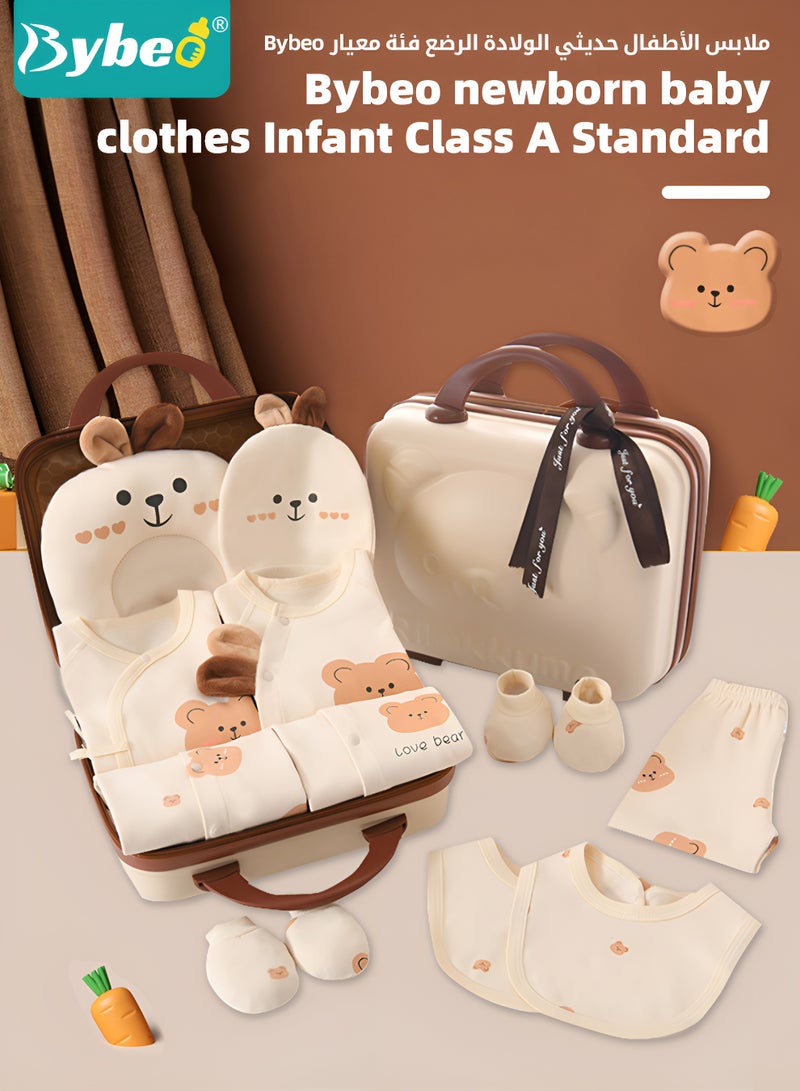 Bybeo 26PCS Newborn Baby Gifts Set, Newborn Layette Gift Set, Baby Clothes Accessories Set for Boys and Girls, Premium Cotton, Perfect Gift Box with Beautifully Suitcase for Spring Summer Autumn Winter - Image 3