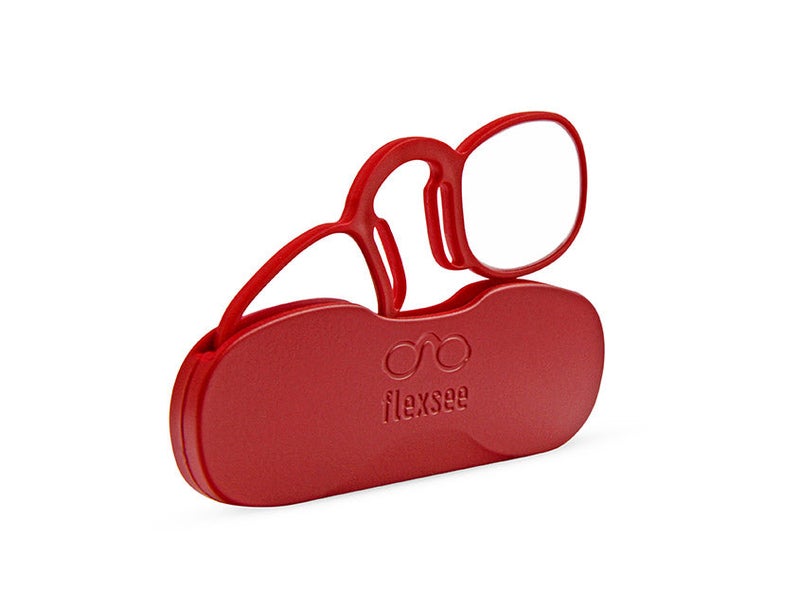 Flexsee Red Round Light Ready Reading Glasses Power 3 - Image 2