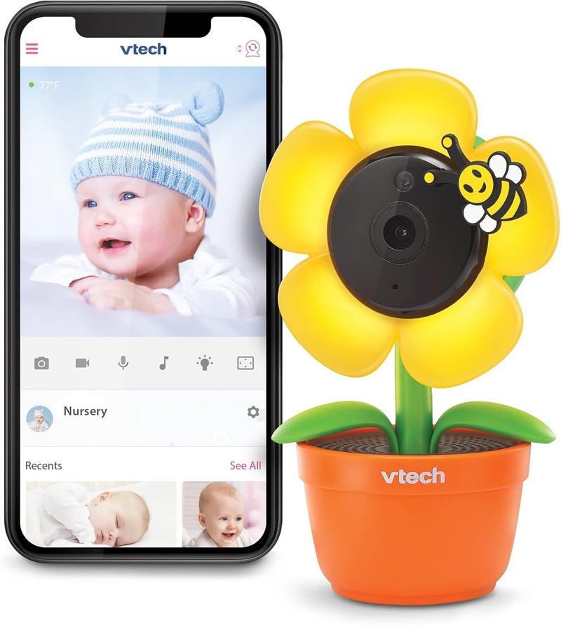 VTech RM9751 Yellow Daisy Smart Wi-Fi Baby Camera - Image 1