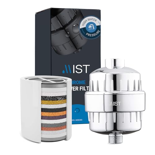 Mist Shower Filter for Hard Water Improves Skin, Hair, and Nails - High Output Shower Head Filter Softens Water and Removes Chlorine and Heavy Metals, Chrome - Image 1