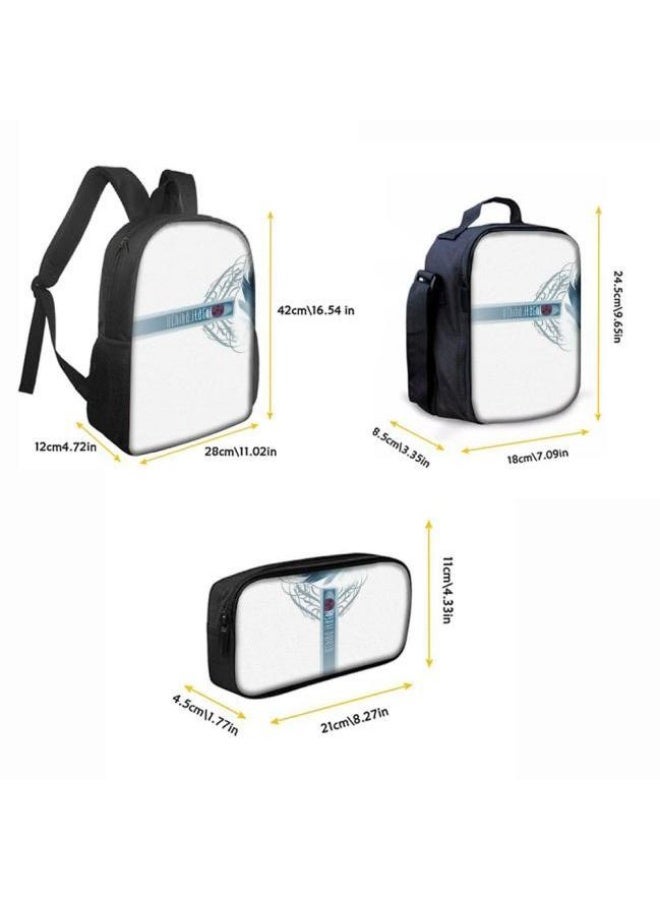 عام حقيبة ظهر مطبوعة بالرسوم المتحركة + حقيبة يد + مجموعة حقيبة قلم، مجموعة حقيبة عملية من ثلاث قطع (يتوفر الطلاب والأطفال والأصدقاء وتسلق الجبال وما إلى ذلك) - Image 3