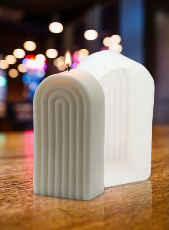 Candle Silicone Mold, Mold Geometric for Soap Tray, Handmade Candle, Lotion Bar, Bath Bomb, Cake, Home Decoration(4 Ring Long, Single-Sided)  - Image 5