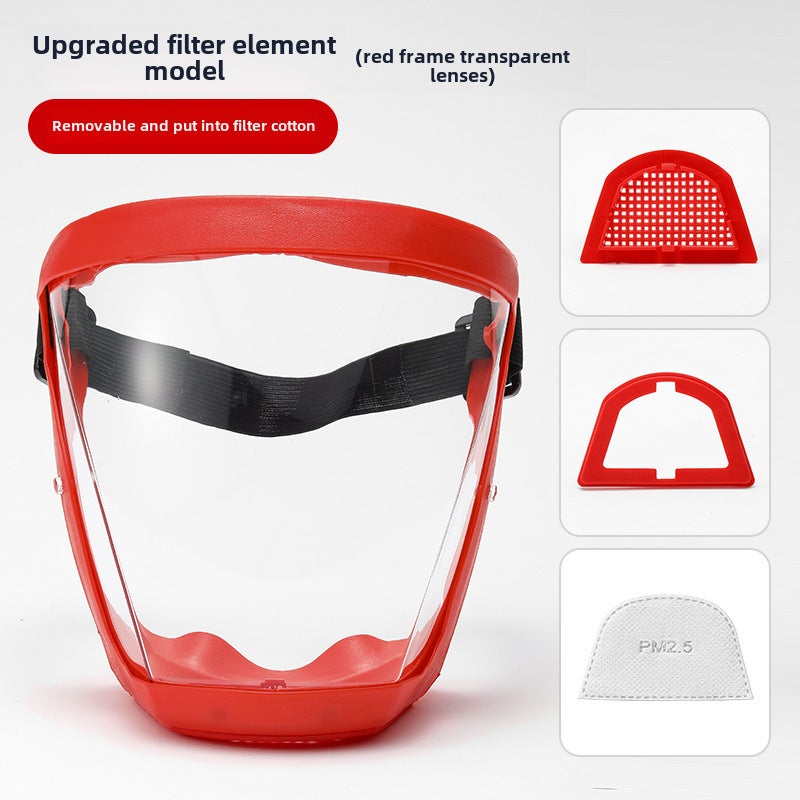 Generic Anti-Fog Dustproof Safety GogglesUpgraded Filter Element Red Frame Transparent Lens Upgraded Filter Element Red Frame Transparent Lens