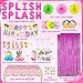 FINDRICH 59Pcs Splish Splash Birthday Decorations Pool Birthday Party Decorations Happy Birthday Banner Beach Ball Cake Topper for Kids Swimming Water Luau Tropical Hawaii Beach Birthday Bash Party Supplies - Image 4