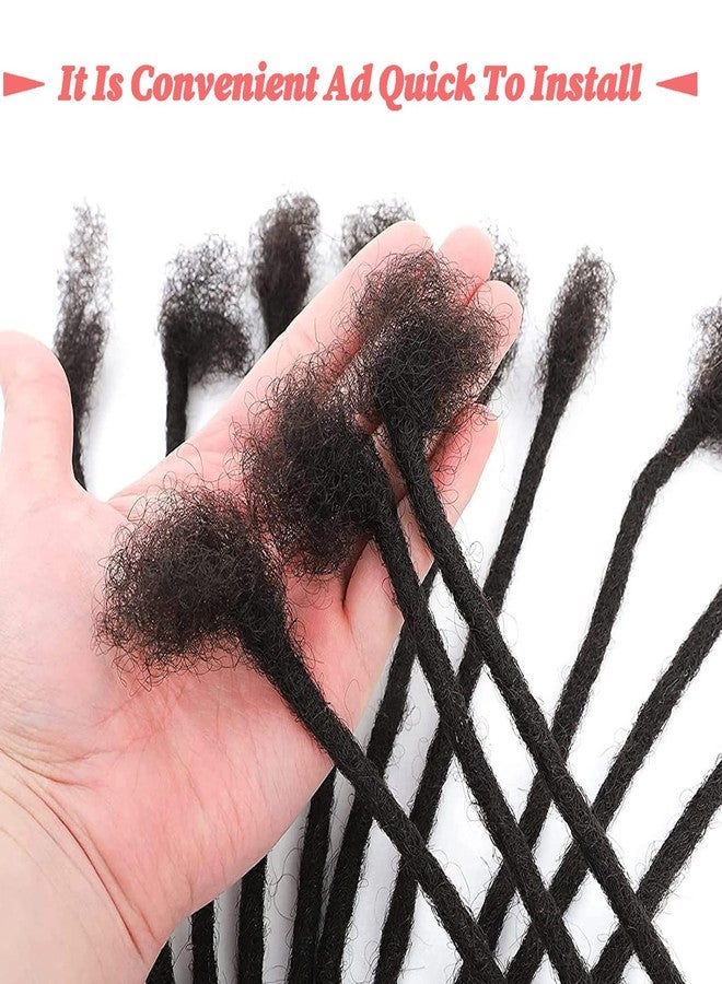 MODERN QUEEN 0.8cm 6inch 20 Strands Loc Extensions Human Hair 100% Real Human Hair Dreadlock Extensions for Man/Women Full Handmade Permanent Dreadlock Extensions Human Hair Can Be Bleached Dyed Curled (1B) - Image 3