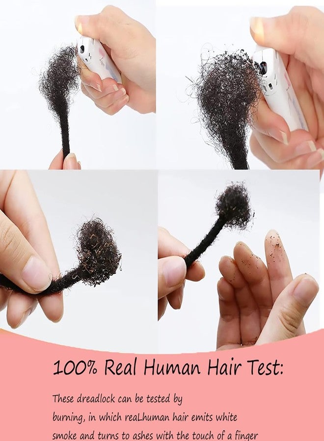MODERN QUEEN 0.8cm 6inch 20 Strands Loc Extensions Human Hair 100% Real Human Hair Dreadlock Extensions for Man/Women Full Handmade Permanent Dreadlock Extensions Human Hair Can Be Bleached Dyed Curled (1B) - Image 5
