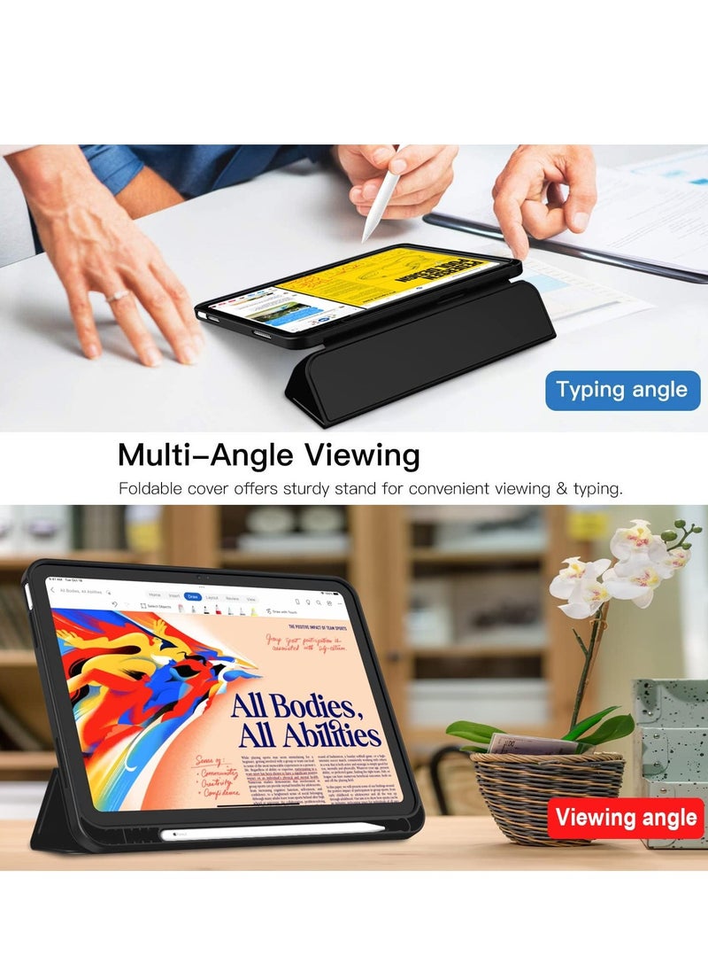 ماركة غير محددة - جراب iPad الجيل العاشر الجديد، جراب قابل للطي مع حامل قلم رصاص، غطاء واقٍ رفيع قابل للطي، مع ظهر ناعم من مادة TPU، إيقاظ/سكون تلقائي، لجهاز iPad 10 10.9 بوصة 2022، جراب ذكي قابل للطي مع حامل ثلاثي - Image 1