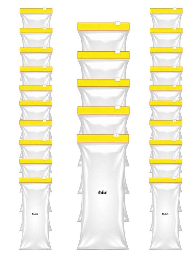 DRUDRAYA Zip lock Pouches, Zip lock Bag For Storage, Freezer RE-USABLE Zipper Bags, Ziplock Bags For Fridge Storage, Medium 9"X 10"(22.86cm X25.4cm)(Yellow 25 Piece) - Image 2
