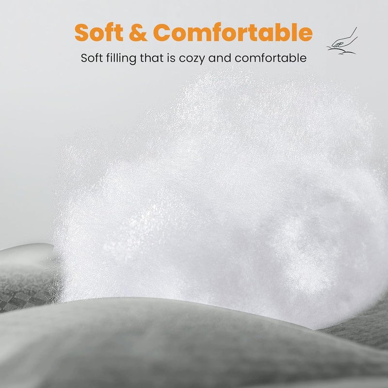 MATBEBY Queen Size Mattress Pad - Cooling Breathable Mattress Topper, Quilted Fitted Mattress Protector, Pillow Top Mattress Cover with 8-21" Deep Pocket, Machine Washable, Light Grey, 60x80 Inches - Image 3