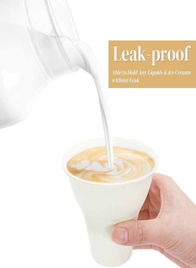 Eorbow 100 Pack Snow Cone Cups and Straws, 12 OZ Paper Cone Cup with Colorful Spoon Straw, Leak-proof Shaved Ice Holder, Disposable Ice Cream Bowls for Party Event Water Cooler - Image 5