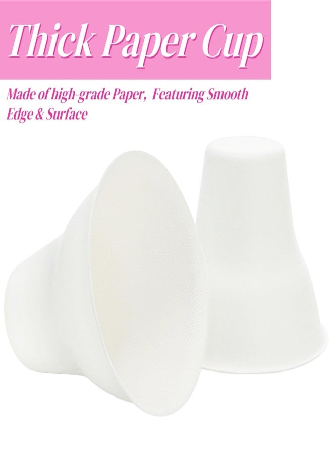 Eorbow 100 Pack Snow Cone Cups and Straws, 12 OZ Paper Cone Cup with Colorful Spoon Straw, Leak-proof Shaved Ice Holder, Disposable Ice Cream Bowls for Party Event Water Cooler - Image 3