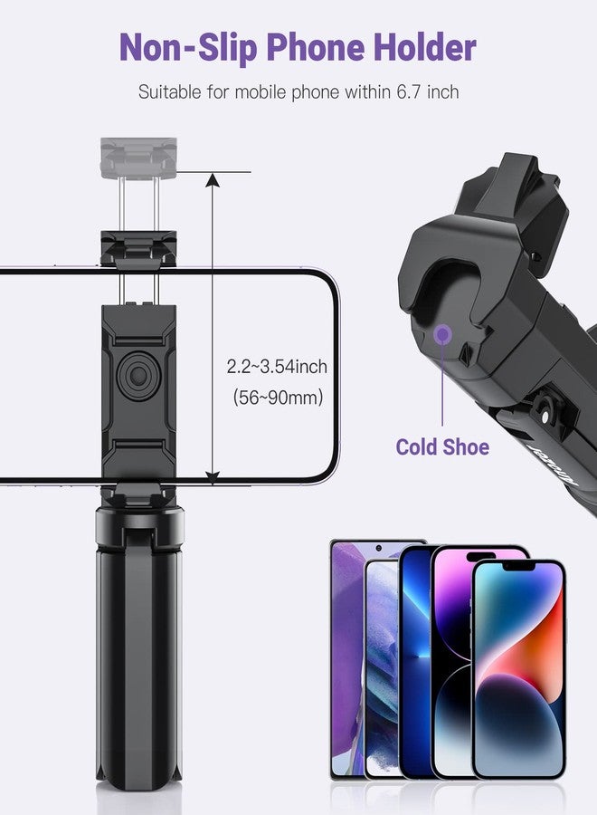 Anozer Mini Tripod with Universal Phone Holder & Cold Shoe, Lightweight Phone Stand & Camera Tripod, Compatible with iPhone 14 Pro Max/14 Pro, GoPro, Webcam, Mini Projector - Image 4