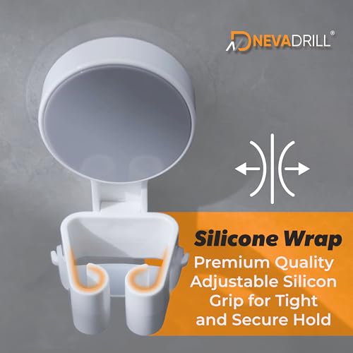 NEVADRILL Wall Mounted Mop and Broom Holder, Self-Adhesive Gripper Clips, 3-Pack, Waterproof Storage Organiser for Bathroom Kitchen [ND-13121] - Image 5