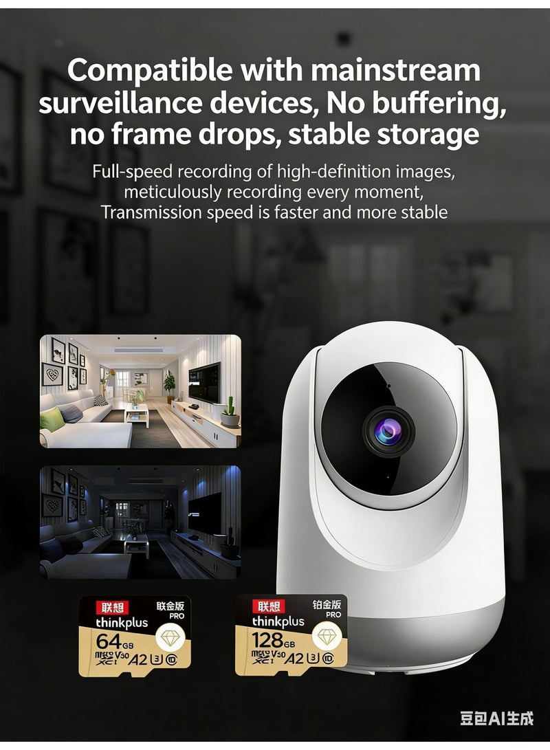 لينوفو بطاقة ذاكرة فلاش ميكرو SD بسعة 128 جيجابايت، 4K HD فيديو، سرعة قراءة عالية 130 ميجابايت/ثانية، للأجهزة مثل الكاميرات، كاميرات المراقبة، الهواتف، الأجهزة اللوحية، أجهزة الألعاب، كاميرات السيارات، فئة U3 Class10 V30 A1، تتحمل درجات حرارة من -25°C إلى 85°C - Image 4