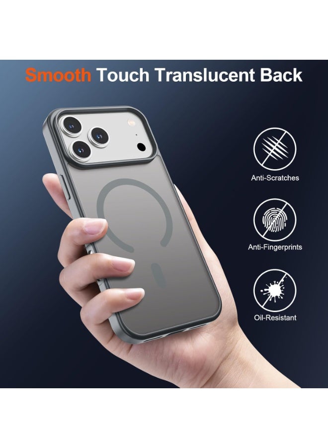 ACLIX Matte Magnetic Case for iPhone 17 Pro, Compatible with MagSafe, Plating Luxury Cover, Matte Soft TPU Shockproof Protective Phone Case | Natural Titanium - Image 3