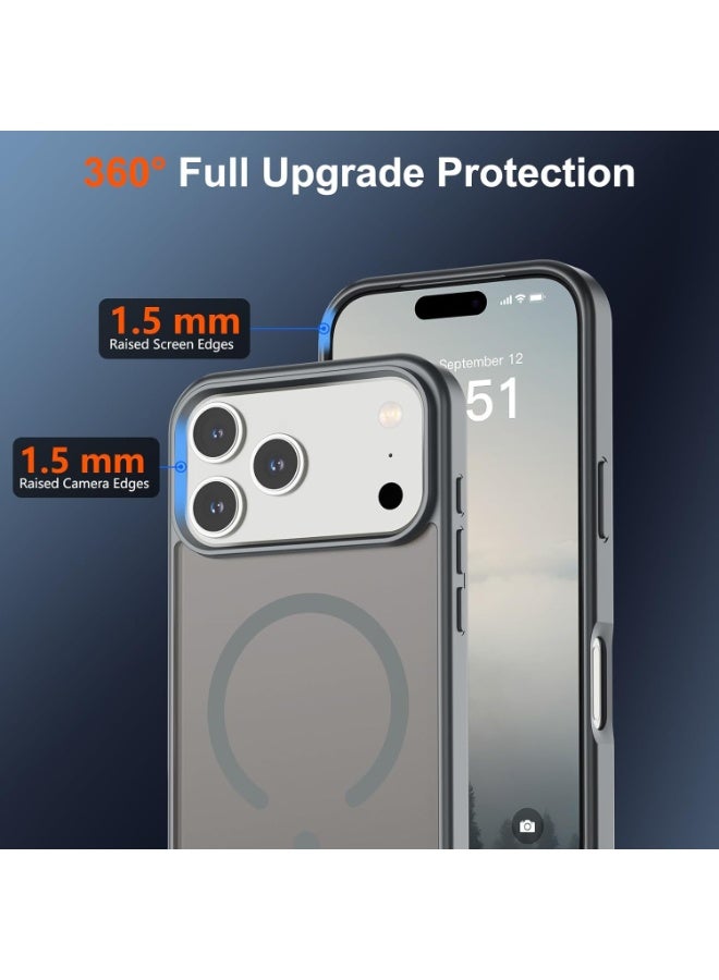 ACLIX Matte Magnetic Case for iPhone 17 Pro, Compatible with MagSafe, Plating Luxury Cover, Matte Soft TPU Shockproof Protective Phone Case | Natural Titanium - Image 2