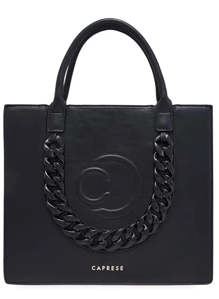 CAPRESE Caprese Roxana Tote Bag, Medium-Black | Stylish Handbag for Women | Spacious, Versatile Office & Daily Essentials Tote | Top Zip Closure