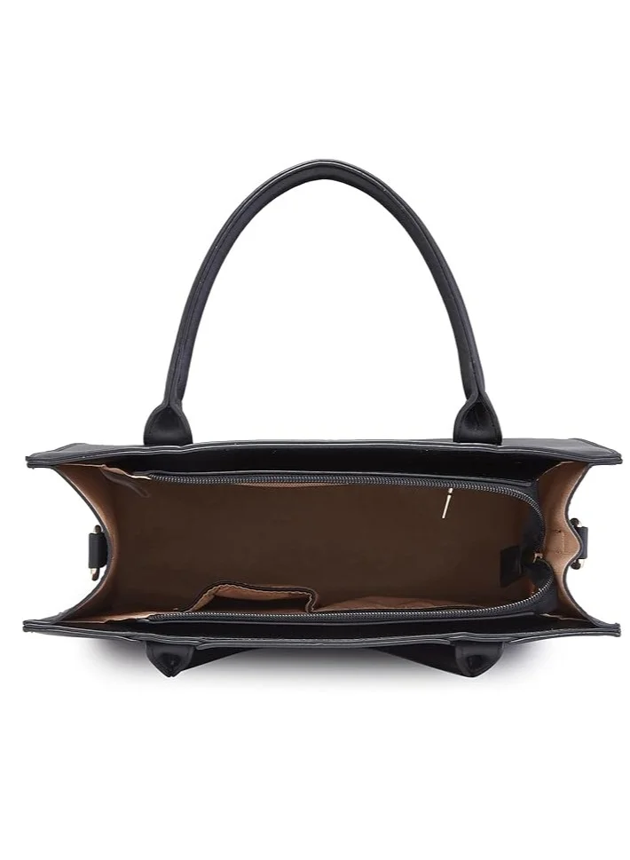 CAPRESE Caprese Roxana Tote Bag, Medium-Black | Stylish Handbag for Women | Spacious, Versatile Office & Daily Essentials Tote | Top Zip Closure