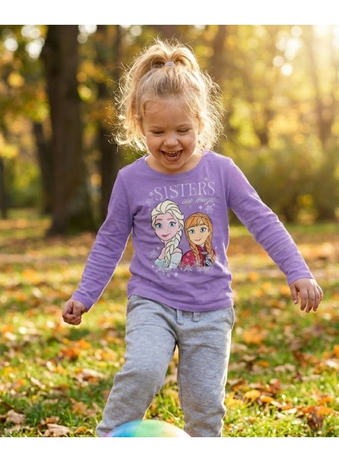 ديزني تيشيرت ديزني فروزن إلسا بأكمام طويلة للبنات من Kids TV100%قطن - Image 2