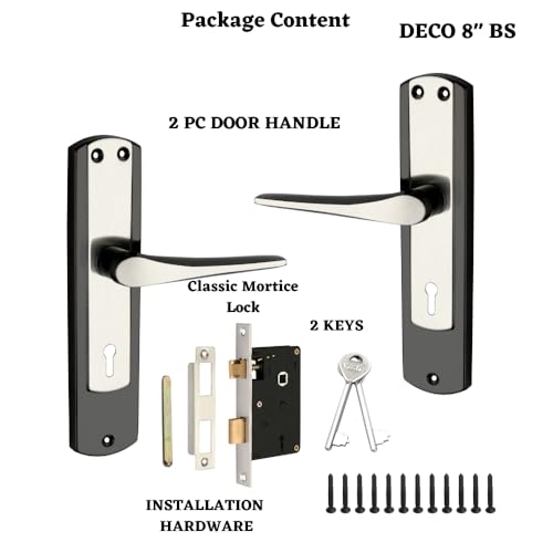 Sardar Deco 8 Inch Iron Main Door Lock Set - Single Turn Lock & 2 Keys/Mortice Lock for Home/Office/Hotel - Image 3