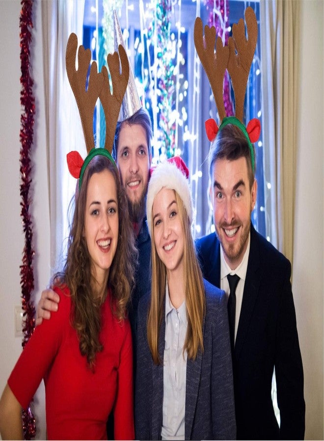 Max Fun 12Pcs Christmas Reindeer Antlers Headband Deer Antler Headbands for Christmas Holiday Photo Booth Props Kid's Party Favors - Image 5