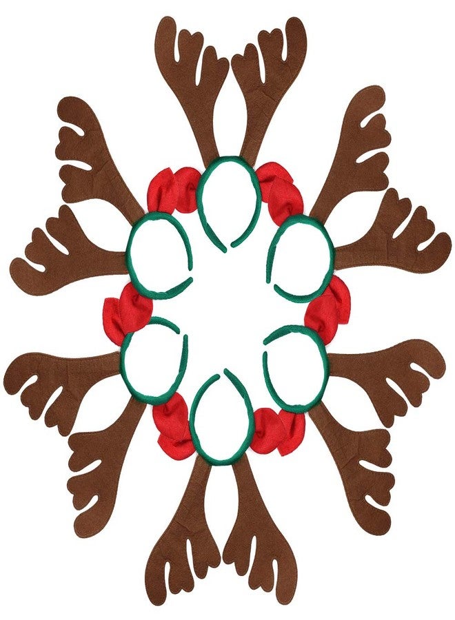 Max Fun 12Pcs Christmas Reindeer Antlers Headband Deer Antler Headbands for Christmas Holiday Photo Booth Props Kid's Party Favors - Image 2