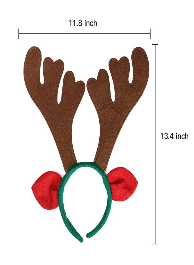 Max Fun 12Pcs Christmas Reindeer Antlers Headband Deer Antler Headbands for Christmas Holiday Photo Booth Props Kid's Party Favors - Image 3