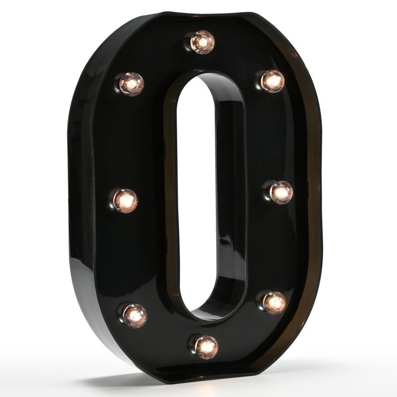 OYCBUZO Light Up Black Alphabet Marquee Letters Sign LED Marquee Number Lights Sign for Night Light Home Bar Christmas Lamp Birthday Party Wedding Decoration O