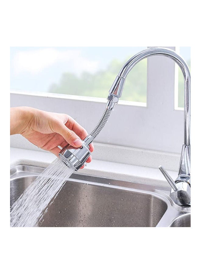 360 Degree Rotating Faucet Sprayer Silver 18.6x10.8x5.5cm - Image 1