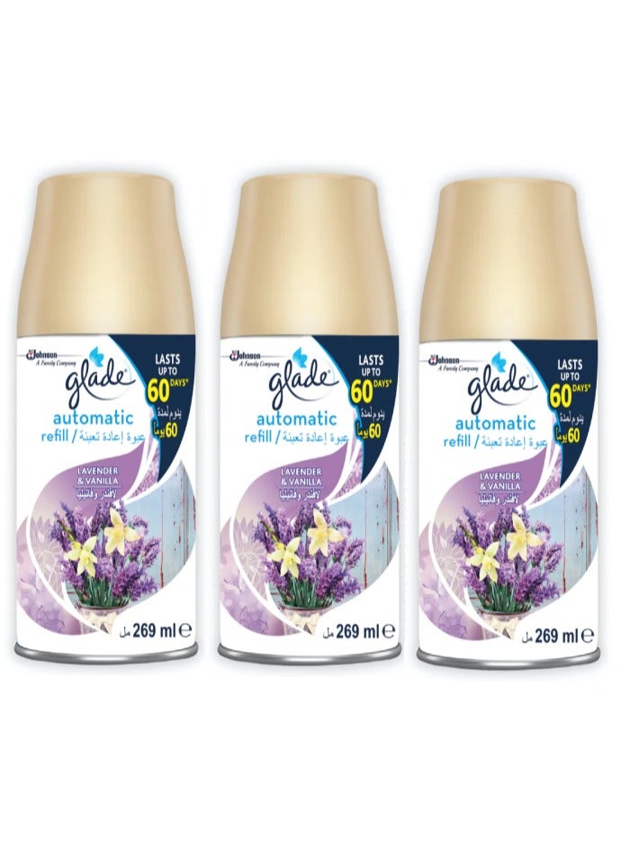 Glade Automatic Spray Refill Lavender And  Vanilla Air Freshener 3 x 269ml - Image 2