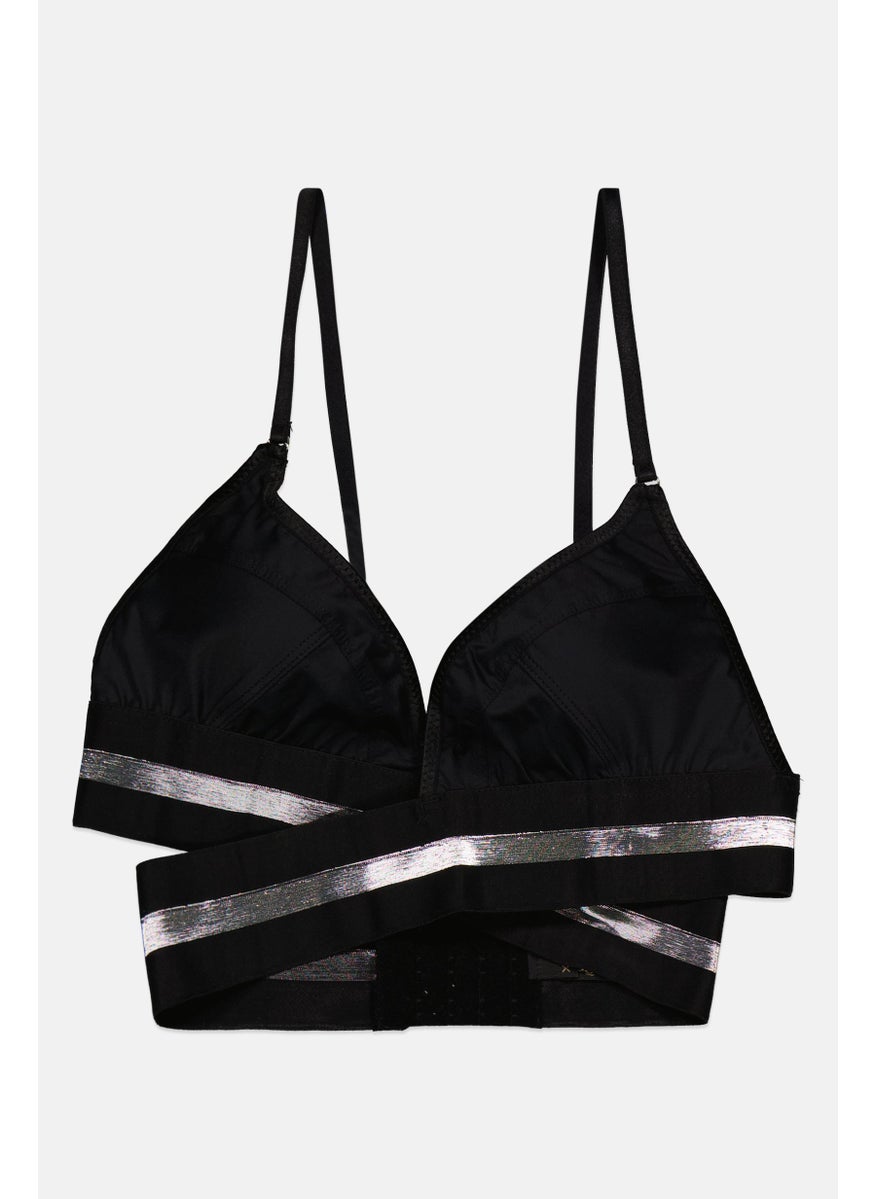 God Save Queens Women Non Padded Plain Bra, Black  - Image 1