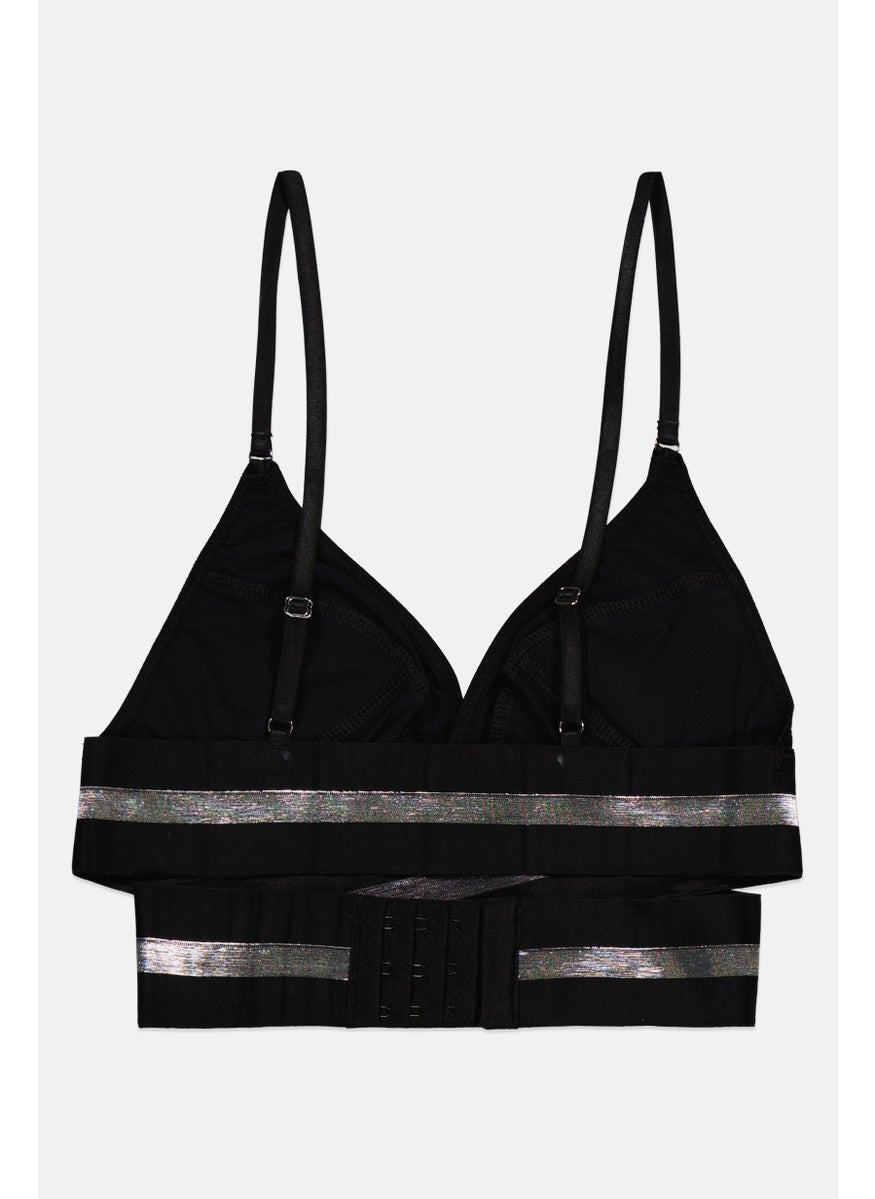 God Save Queens Women Non Padded Plain Bra, Black  - Image 2
