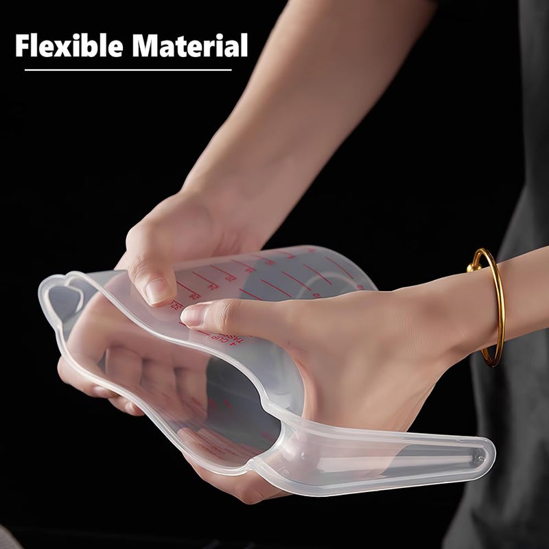 NISHAJ NISHAJ Measuring Jug 250ml 500ml 1000ml 1500ml with Handle Transparent Plastic Molded in Food Grade and Polypropylene Material 4 Cups - Image 4
