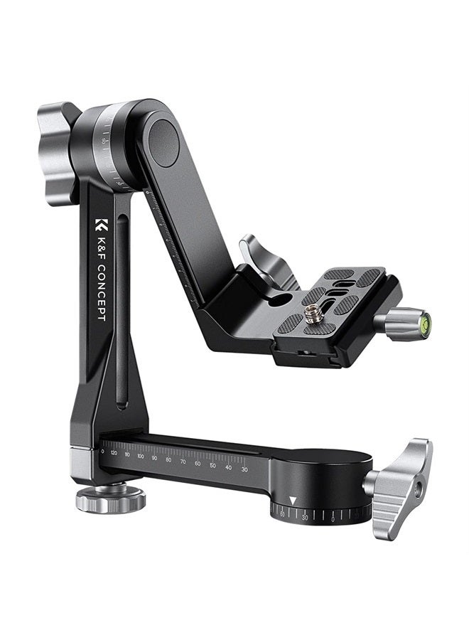 K&F Concept رأس حامل ثلاثي القوائم المحسن، زيت تشحيم حصري، رأس جيمبال من سبائك الألمنيوم CNC بالكامل، ضبط أفقي ورأسي دقيق، سعة تحميل قصوى تبلغ 44.09 رطل/20 كجم. - Image 1