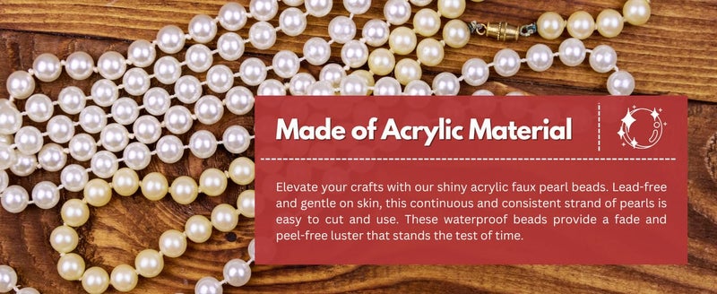 Just Flowers 6 MM Artificial Faux Pearl Beads Chain String for Jewelry Making, Decoration, Embellishing Handbags, Garments, Craft Accessories, 5 Metre Pearl Beads Garland (White) - Image 4