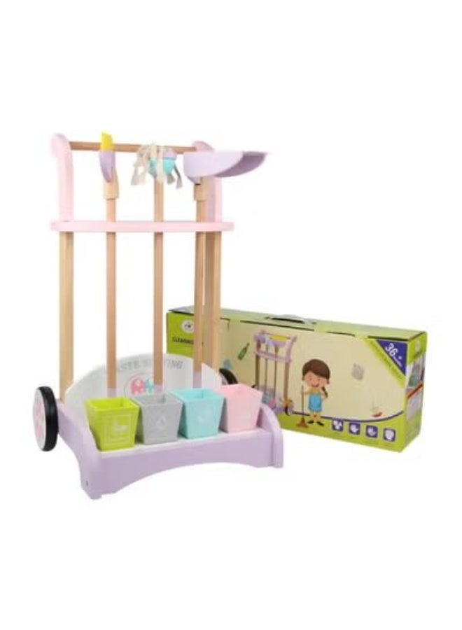Goolsky 8‑Piece Wooden Detachable Cleaning Toy Set, Kids Pretend Play Housekeeping Cleaning Tool Kit, Educational Role‑Play Toy for Toddlers - Image 1