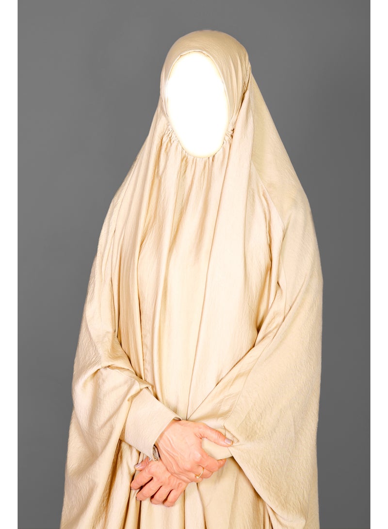 Prayer dresses Cuffed Sleeves by Nashwa.Boutique-Beige  - Image 2