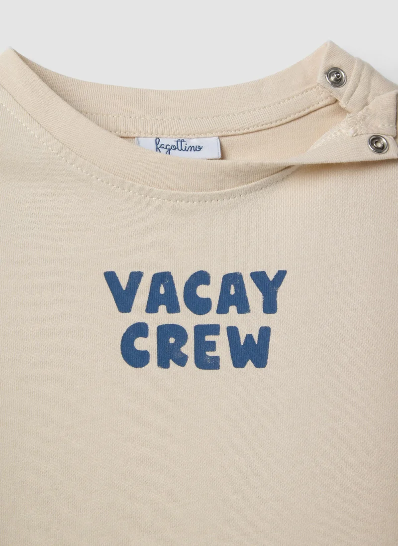 Ovs  OVS Beige Pure Cotton Kidsâ€™ T-Shirt, Regular Fit, With Print for Kids | Best Price UAE