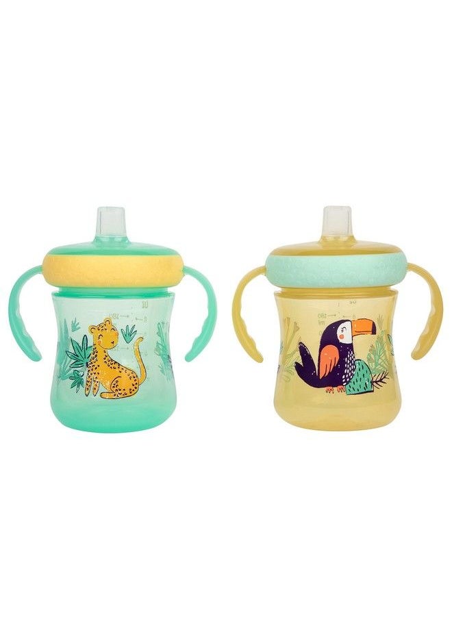 the FIRST years Soft Spout Trainer Toddler Cups Leopard And Toucan Jungle Themed Trainer Sippy Cups For Toddlers 2 Count  - Image 2