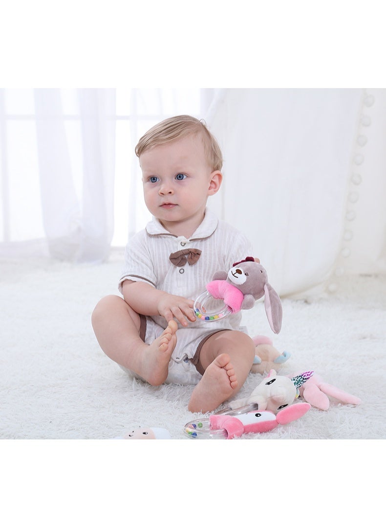 bbsky Cute And Creative Cartoon Rabbit Hand-Cranked Ring And Rattle Baby Plush Toy - Image 4