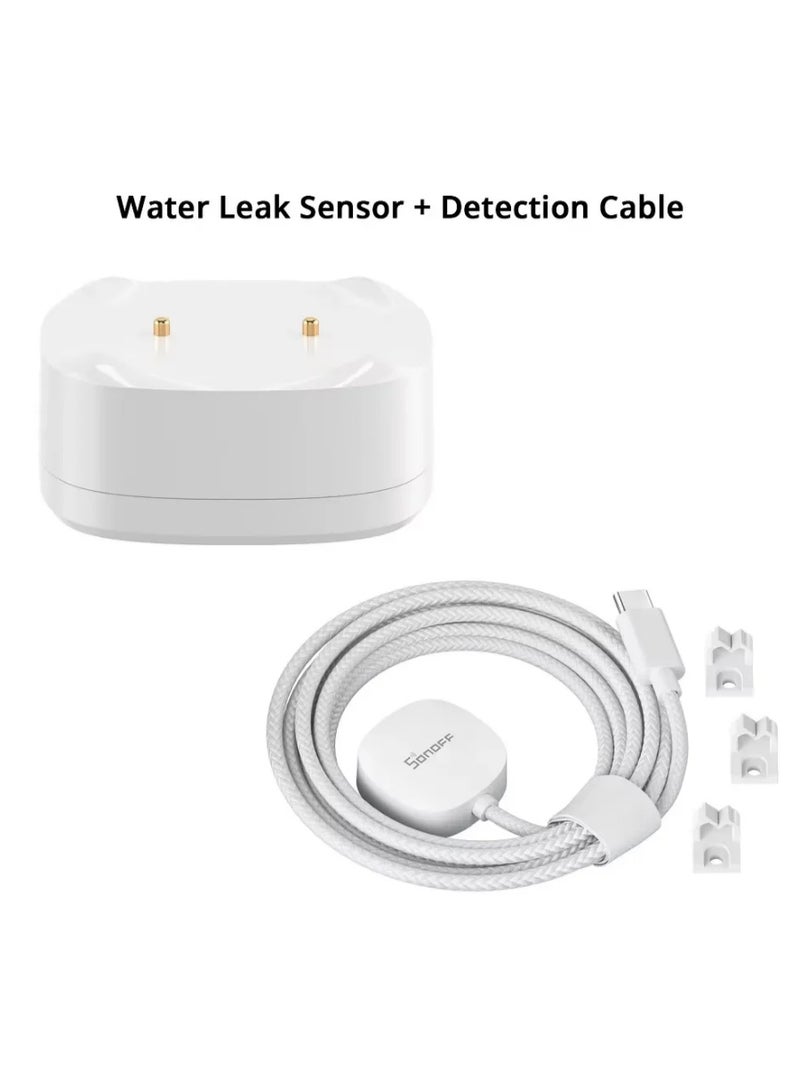 SONOFF SNZB-05P Zigbee 3.0 Water Leak Sensor with 2m Detection Cable – Smart Flood & Leak Detector – CR2477 Battery – White - Image 1