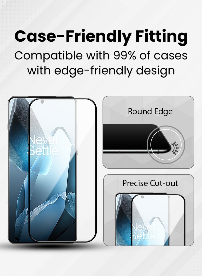 YJS Screen Protector For OnePlus 13 6.82 Inch 9H Hardness Tempered Glass Film, Bubble Free Easy Installation, Full Coverage, Anti Scratch And Touch Sensitive - Image 5