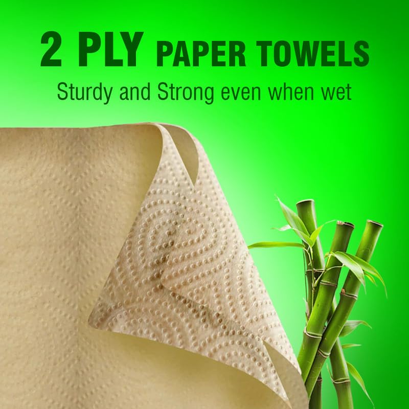 BECO - 2 Ply Kitchen Towel Rolls | 360 Pull (60 pulls x 6 roll) | Super Absorbent |100% Ecofriendly- Pure Bamboo Pulp | Chemical Free Paper Tissue| Pack of 6 - Image 4
