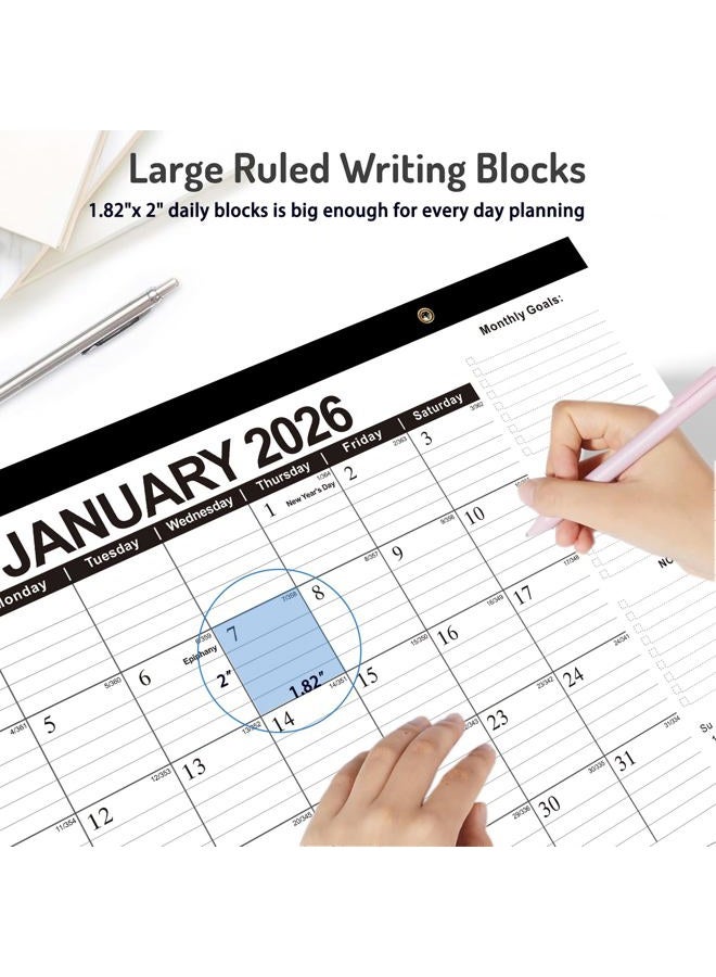 Dayvorax Desk Calendar 2025-2026, 18 Months Academic Calendar, Jul. 2025 - Dec. 2026, 17" × 12" Desktop Calendar with Julian Date, Corner Protectors, Thick Paper for Home Office - Image 5