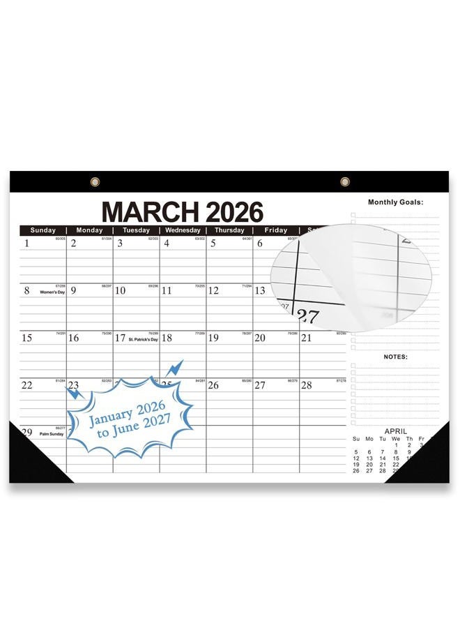 Dayvorax Desk Calendar 2025-2026, 18 Months Academic Calendar, Jul. 2025 - Dec. 2026, 17" × 12" Desktop Calendar with Julian Date, Corner Protectors, Thick Paper for Home Office - Image 1