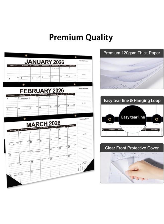 Dayvorax Desk Calendar 2025-2026, 18 Months Academic Calendar, Jul. 2025 - Dec. 2026, 17" × 12" Desktop Calendar with Julian Date, Corner Protectors, Thick Paper for Home Office - Image 4