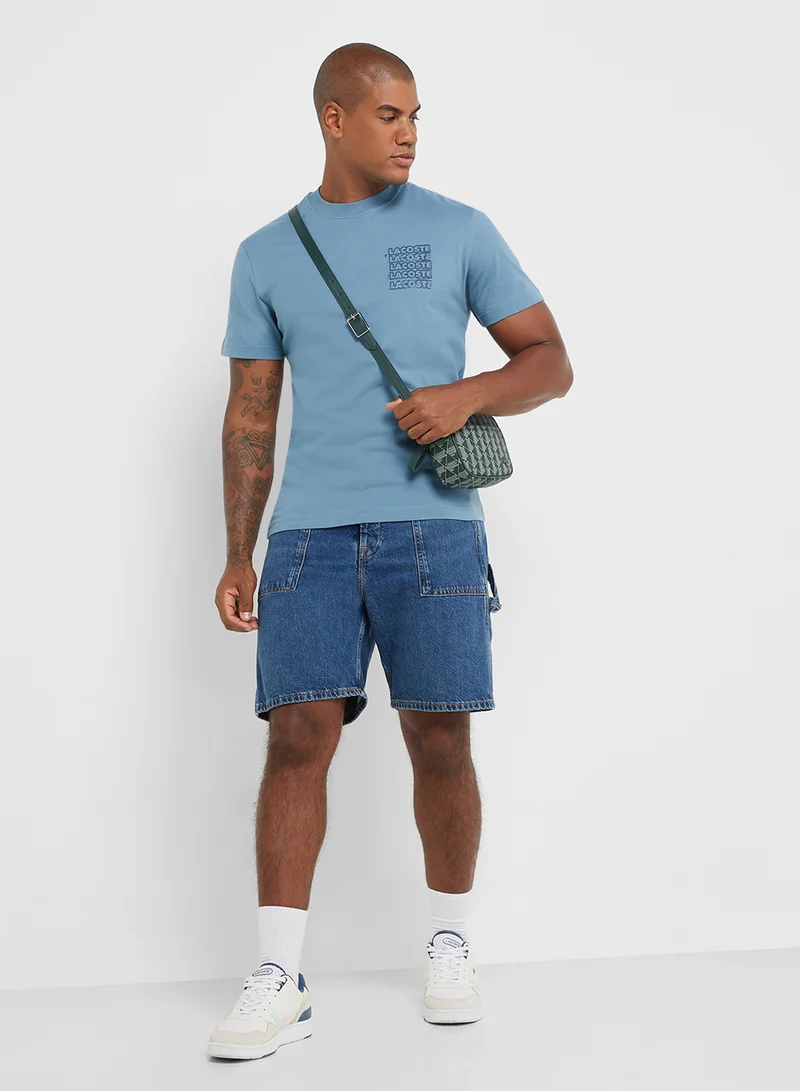 LACOSTE Logo Graphic Crew Neck Short Sleeve T-Shirt